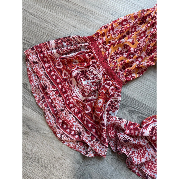 Free People Lorriane Tiered Kimono with Bonus Tank Small Boho Hippie Flowy NWOT - Picture 6 of 11